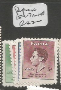 Papua KGVI Coronation SG 154-7 MNH (3cmb)