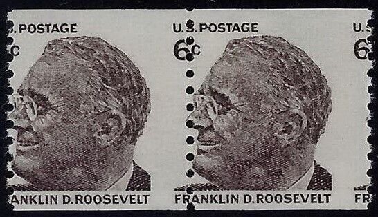 1305 - 6c Misperf COD Error / EFO Pair Franklin D. Roosevelt FDR MNH (Stk10)
