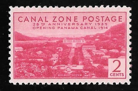 CANAL ZONE 121 2 cents 25th Anniversary Stamp unused OG LH EGRADED VF-XF 85