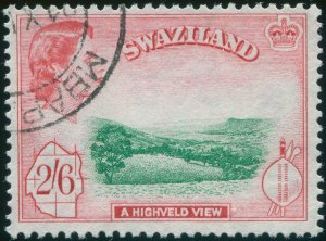 Swaziland 1956 2s 6d emerald & carmine-red SG61 used