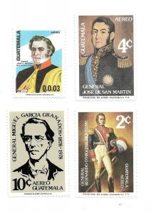 GUATEMALA 1982 LIBERATORS OF THE AMERICAS HISTORICAL FIGURES  MILITARY LEADERS