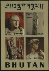 Bhutan 126h-126i,MNH.Michel Bl.44-45. History of Sculpture,1971.3-D.