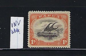 PAPUA NEW GUINEA SCOTT #33A 1907-08 SMALL PAPUA 1SH (PERF 12 1/2) -MINT HINGED