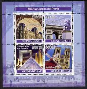 Guinea - Bissau 2007 Monuments of Paris perf sheetlet con...