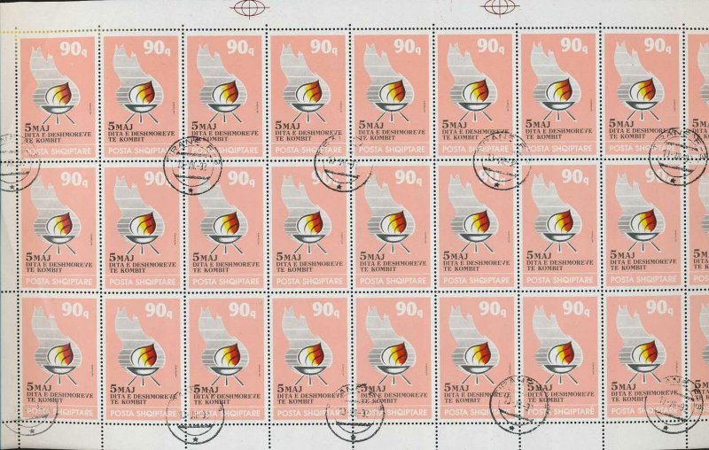 ALBANIA 1992 Martyrs Set Used Sheet (54 Stamps)AL15+AL10