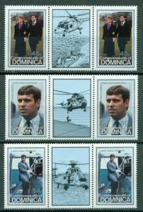 Dominica Scott #970-972 MNH PAIR W/LABEL Royal Wedding $$