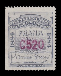 US WESTERN UNION TELEGRAPH STAMP 1884 SCOTT # 16T14