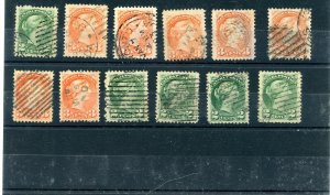 12 x 2 & 3 cent VF Well Centered +  Small Queen stamps used lot CAnada