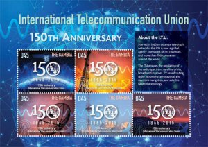 Gambia 2015 - International Telecommunication Sheet of 5 stamps Scott #3656 MNH