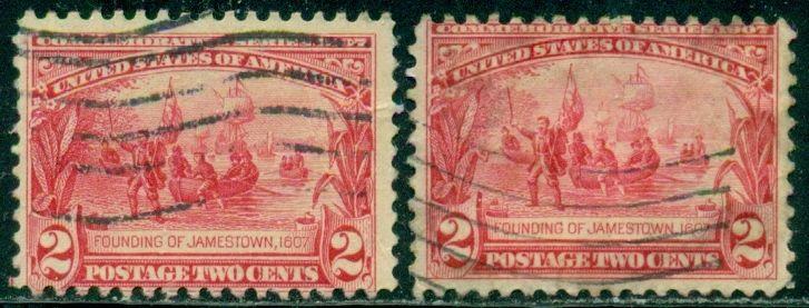 SCOTT # 329 USED, VERY GOOD, 2 STAMPS, GREAT PRICE!