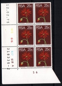 South Africa # 420 Plate Block MNH