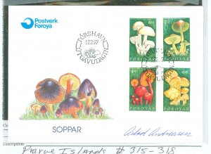 Faroe Islands 315-318 FDC Signed by Bardour Jakupsson