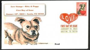 5746 - FDC -Love –Puppy and Heart -Wally Jr Cachet -Fred -DCP