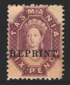 Tasmania QV 6d Reprint MNH