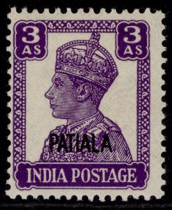 INDIAN STATES - Patiala GVI SG110, 3a bright violet, M MINT.