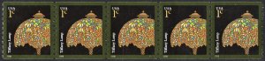 SC#3758A 1¢ Tiffany Lamp Plate Strip of Five: #S11111 (2008) MNH