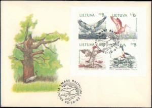 Lithuania, Worldwide First Day Cover, Birds