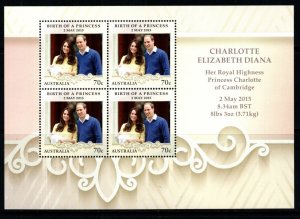 AUSTRALIA SG4417 2015 BIRTH OF PRINCESS CHARLOTTE SHEETLET MNH