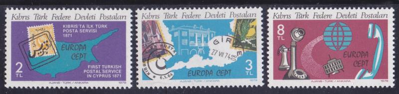 Turkey Northern Cyprus 71-73 MNH 1979 EUROPA Stamp on Stamp Set VF