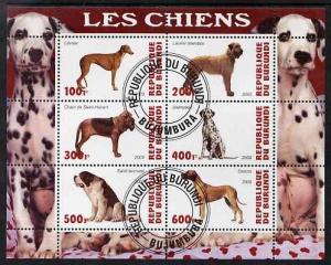 Burundi 2009 Dogs #4 perf sheetlet containing 6 values fi...