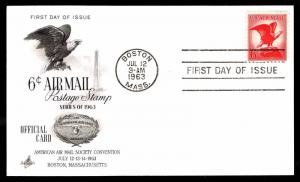 1963 U.S. #C67 AAMS Convention Postal Card - First Day of Issue (ESP#4640) 