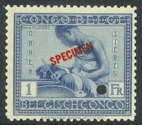 BELGIAN CONGO 1923-27 1Fr Dull Blue Making Pottery Scott 104 SPECIMEN MNH