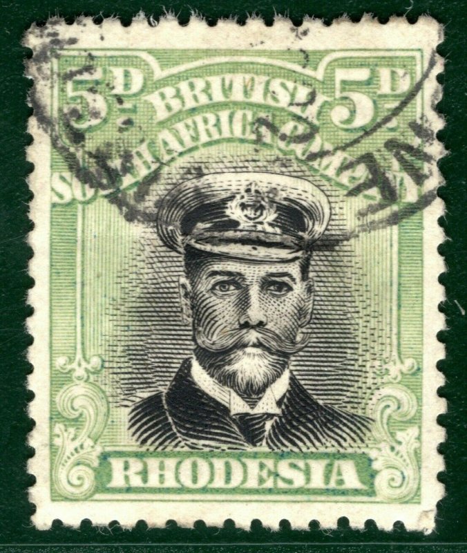 RHODESIA BSACo KGV Admiral SG.255f 5d (Die IIIA) 1917-20 Used Cat £350 EBLUE36