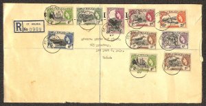 SAINT HELENA 140 // 147 STAMPS MARKS & CLERK REGISTERED COVER 1960