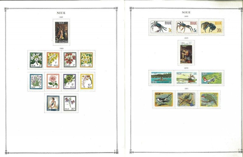 Niue 1902-1987 MNH & LH in Mounts (a few used) on Scott International Pages