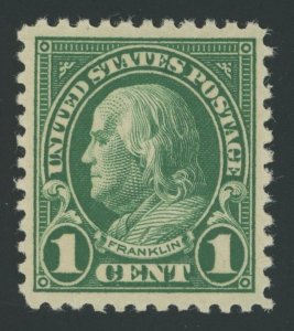 USA 552 - 1 cent Franklin - XF app mint nh with PSE Graded Cert: perf dimple