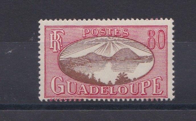 FRENCH COLONIES GUADELOUPE  1928 - 40  80C BROWN CARMINE  MH 