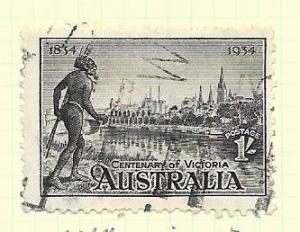 Australia #144a  1sh black Yarra Yarra Tribsman   (U) CV $32.50
