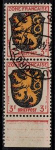 Germany - Allied Occupation - French Zone - Scott 4N2 Pair