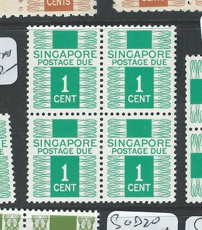 SINGAPORE (P0910B) POSTAGE DUE 1C  SG D11   BL OF 4     MNH