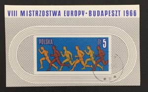 Poland 1966 #1422 S/S, European Athletic Championships, Used/cto.