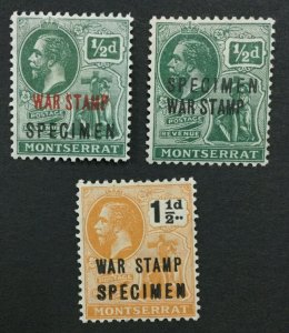 MOMEN: MONTSERRAT SG #60s-62s SPECIMEN MINT OG H LOT #191590-498