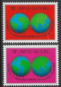 UNITED NATIONS NEW YORK 1978 Technical Cooperation Set Sc 302-303 MNH