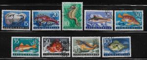 Yugoslavia 452-60 Marine Life set CTO NH