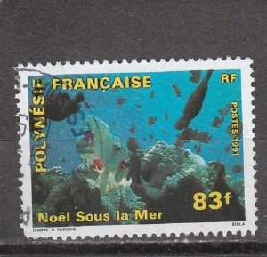 French Polynesia  Scott#  579  Used  (1991 Christmas)