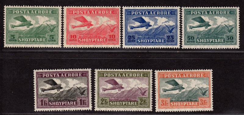 $Albania Sc#c1-c7 M/H, complete set, CV. $39.50