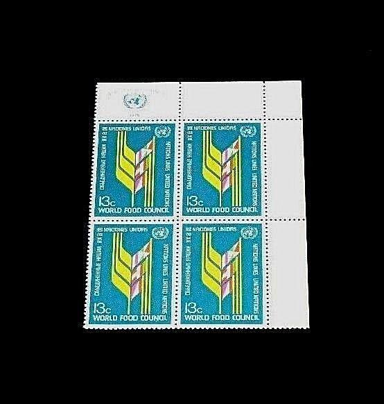 U.N. 1976, NEW YORK #280,WORLD FOOD,  INSC. BLK/4, NICE! LQQK!