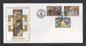 Barbados #1036-38 (2002 Christmas set) unaddressed PO FDC