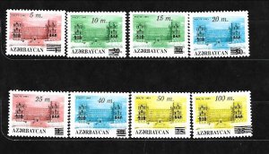 AZERBAIJAN Sc 407-414 NH issue of 1994 - OVERPRINTS 