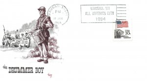 US EVENT CACHET COVER BY MARY THE DRUMMER BOY SLOGAN AT WAUSAU WISCONSIN 1984