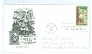 US 1245 1964 John Muir, pencil address