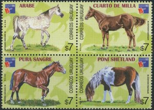 Uruguay #1800 Philex France Exhibit Horses Postage Stamps Latin America 1999 MNH