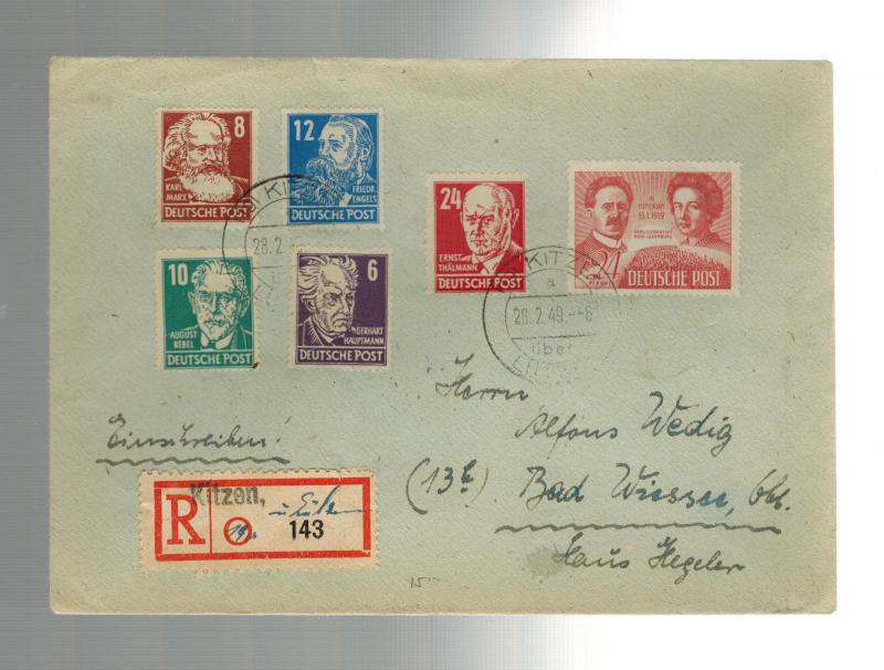 1949 Kitzen East Germany DDR cover to Bad Wessee