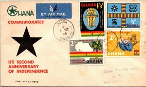 Ghana 1959 FDC - Commemorates 2nd Anniversary of Independence - F11013