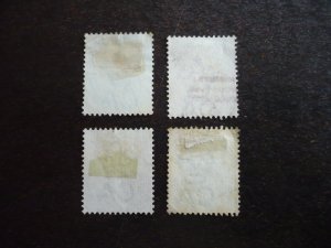 Stamps - Gibraltar - Scott# 8,10,11,14 - Used Part Set of 4 Stamps