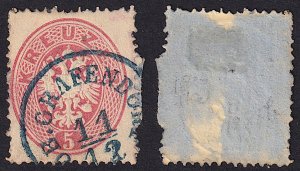 Austria - 1863 - Scott #19 - used - blue OB. GRAFENDORF pmk